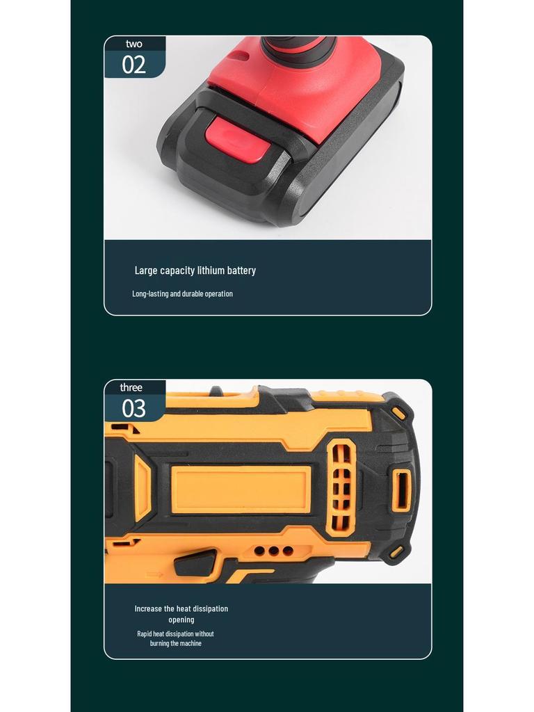 High-Power Multifunctional Lithium Battery Electric Drill - Portable Rechargeable Impact Drill for Home Use