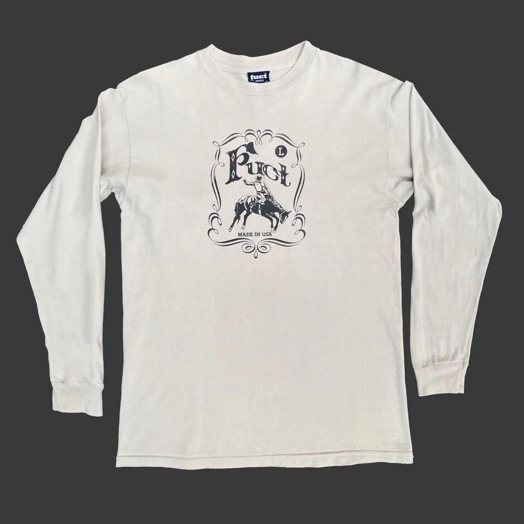 Fuct 1990 90-е Винтажная Ковбойская Родео Графика L/S Сделано в США Уличная одежда Унисекс Футболка XXXL