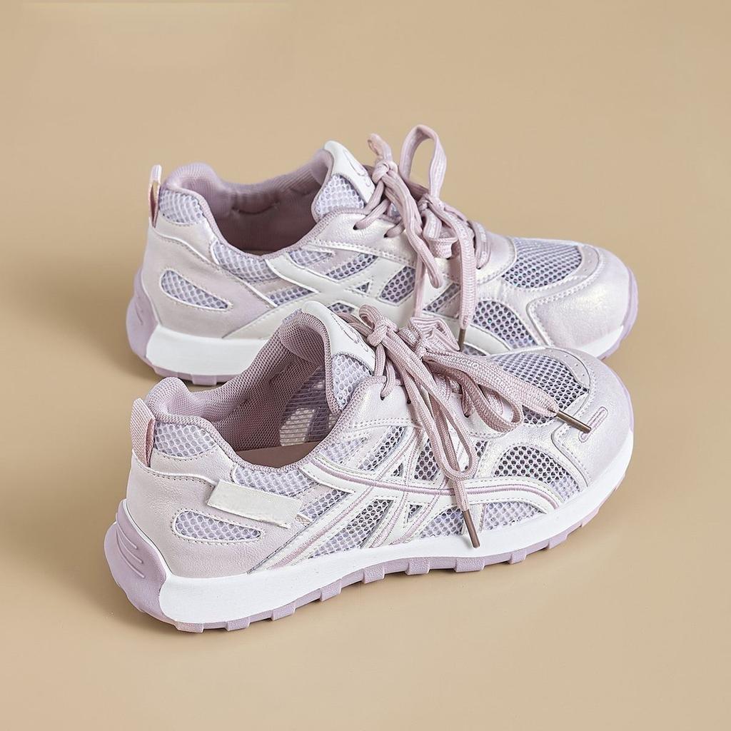 Thin dad shoes women's 2026 summer new models empty mesh breathable lightweight German training shoes platform sneakers