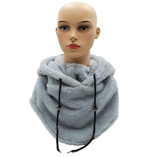 Unisex Winter Cycling Hood Balaclava Drawstring Adjustable Thick Soft Plush WIndproof Heat Retention Face Ear Neck Protection Cold Weather Ski