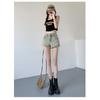 Spice Girls Retro American Denim Shorts Women's Summer High Waisted Women's Wide Leg Shorts