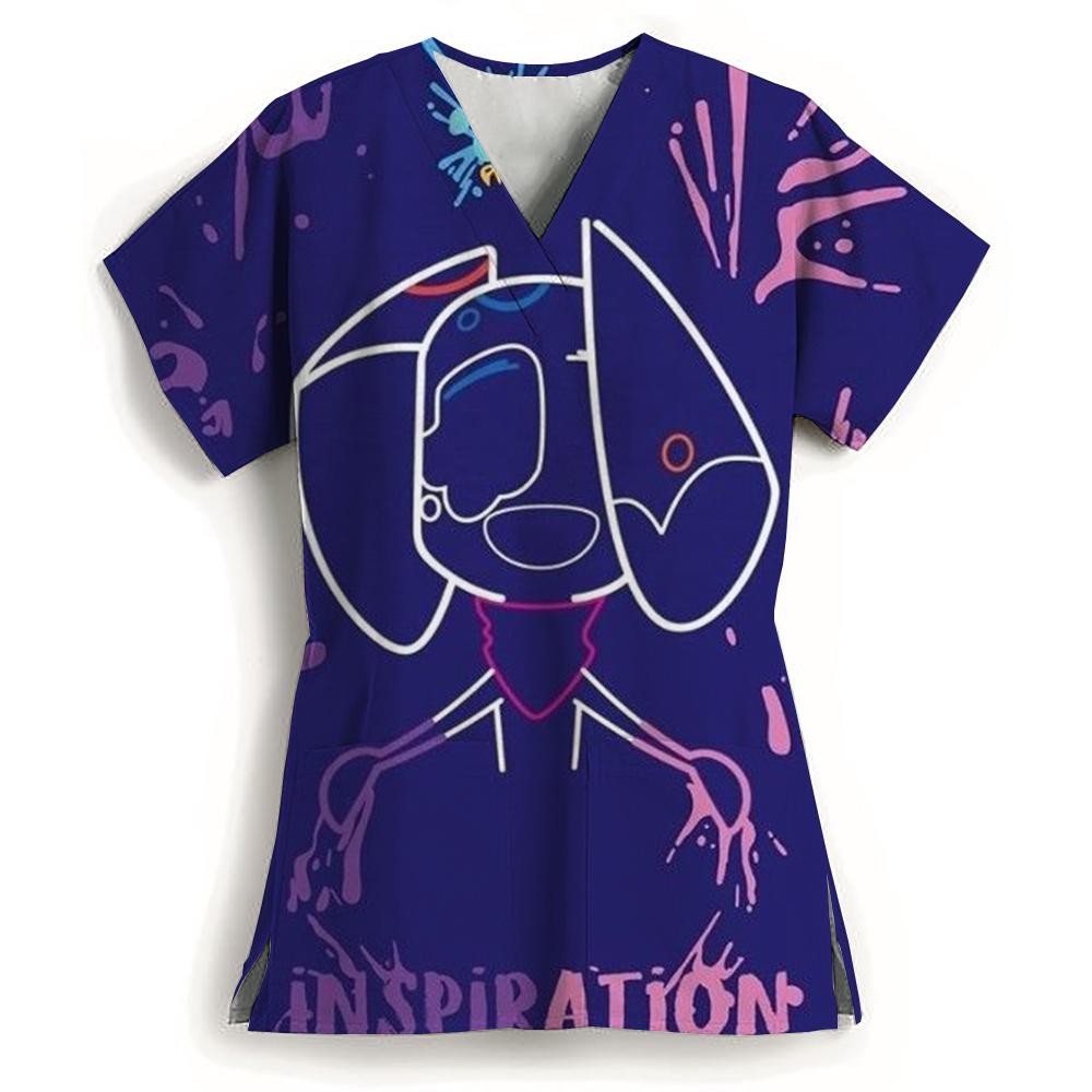 Pharmacist Dentist Veterinary Nurse Tops Disney 101 Dalmatians Beauty Scrub Clothes Spa Nurse Pure Medical Lab Medical Uniform