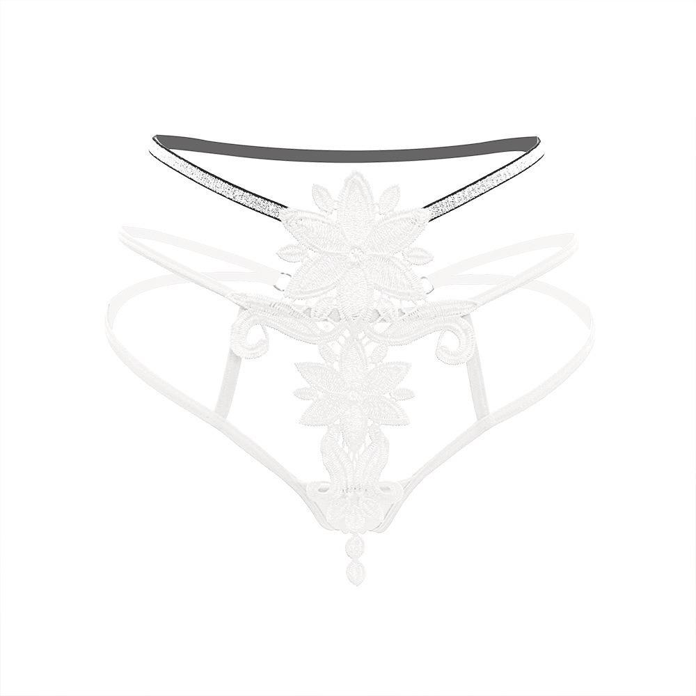 Royal Sister Wind Water Soluble Flower Fringed Embroidered Sexy Panties Female Sexy Waist Flash Thin Belt Hollow Temptation Thong