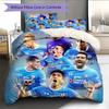 Cruz Azul Pattern Bedding Home Decoration Birthday Gift (1 * duvet cover + 2 * pillowcase, without core)