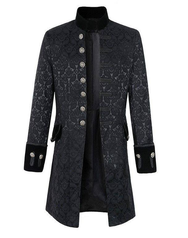 

Popular Steampunk Retro Men s Overcoat - Solid Color Medieval Costume Medium чёрный