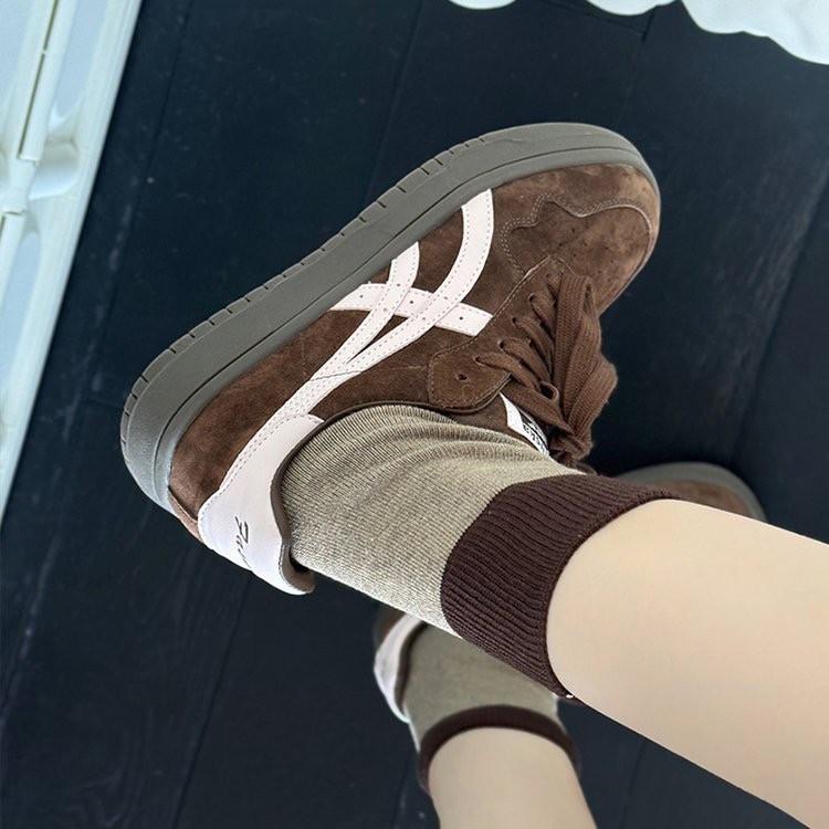 Hong Kong style thick baseplate shoes new heightening Forrest Gump shoes leather retro black German training shoes