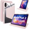 Case for Xiaomi Redmi Pad 2 11 Inch 2025, Rotating Case with Stylus Holder - Pink