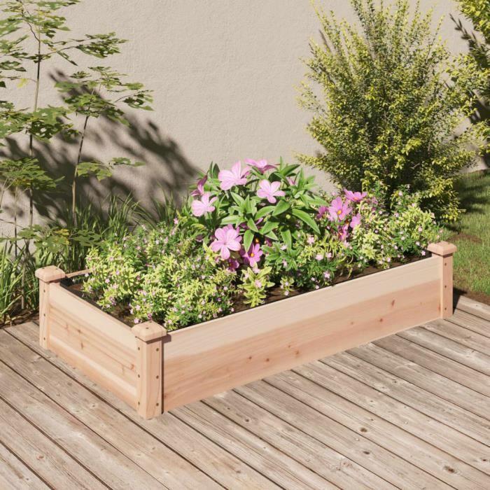 VidaXL Lit surélevé de jardin doublure 120x60x25 cm bois massif sapin 364289
