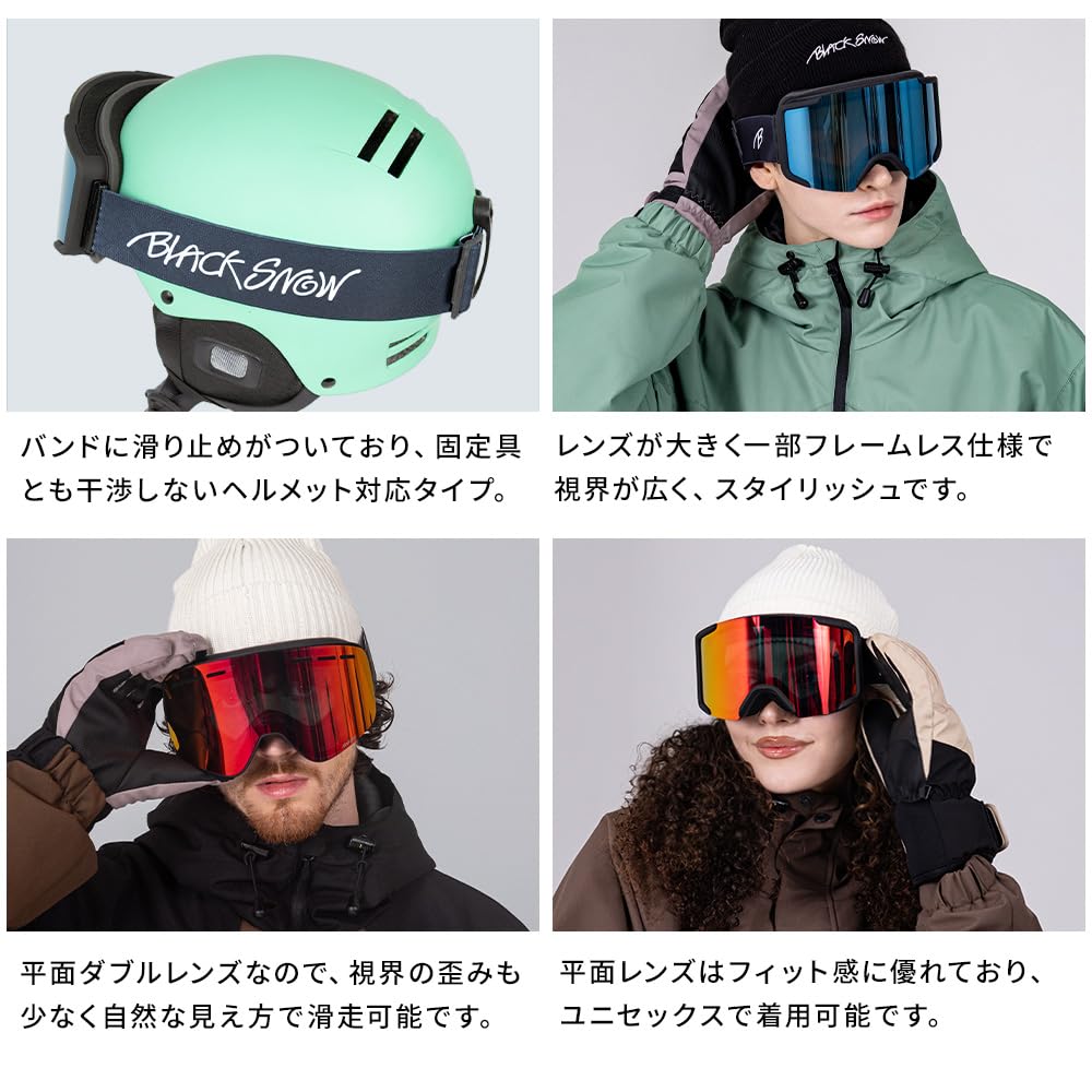 Taiki Sato Snowboardbrille BLACKSNOW BS25EFGG05 D Black Snow [BLACK SNOW] Herren