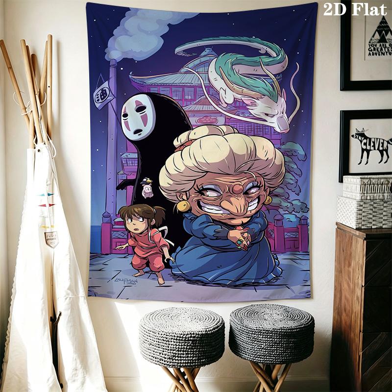 Prinzessin Mononoke Mythische Reise Wandteppich Wandmontage Mode Druck Hintergrundtuch Weihnachtsgeschenk Weich