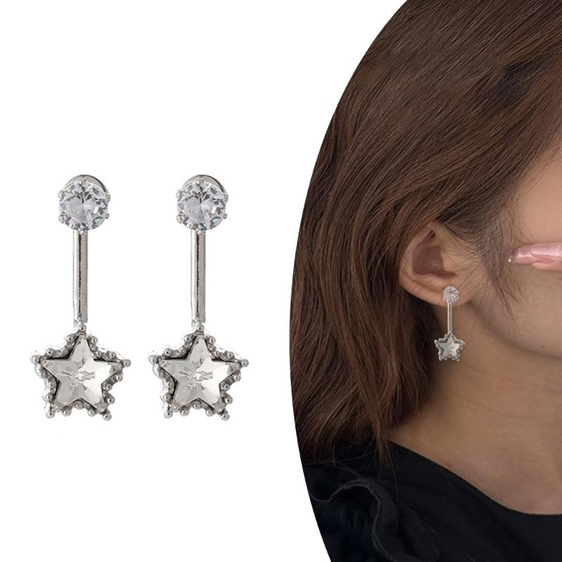 Shimmering Star Design Earrings Lightweight Zinc Metal Allergy Safe Everyday Wear