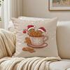 Christmas Santa and Deer Cushion Cover Linen Minimalist Soft  for Sofa Bed Home Room Decor
