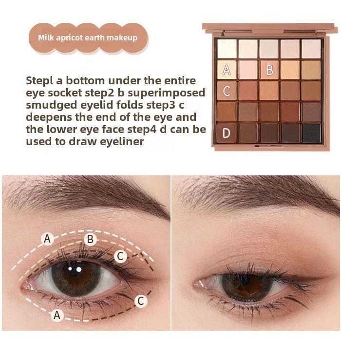 Paletky očných tieňov s 25 farbami s matnými hnedými a nude odtieňmi, vysoko pigmentované a dlhotrvajúce, každodenný make-up, dámska kozmetika