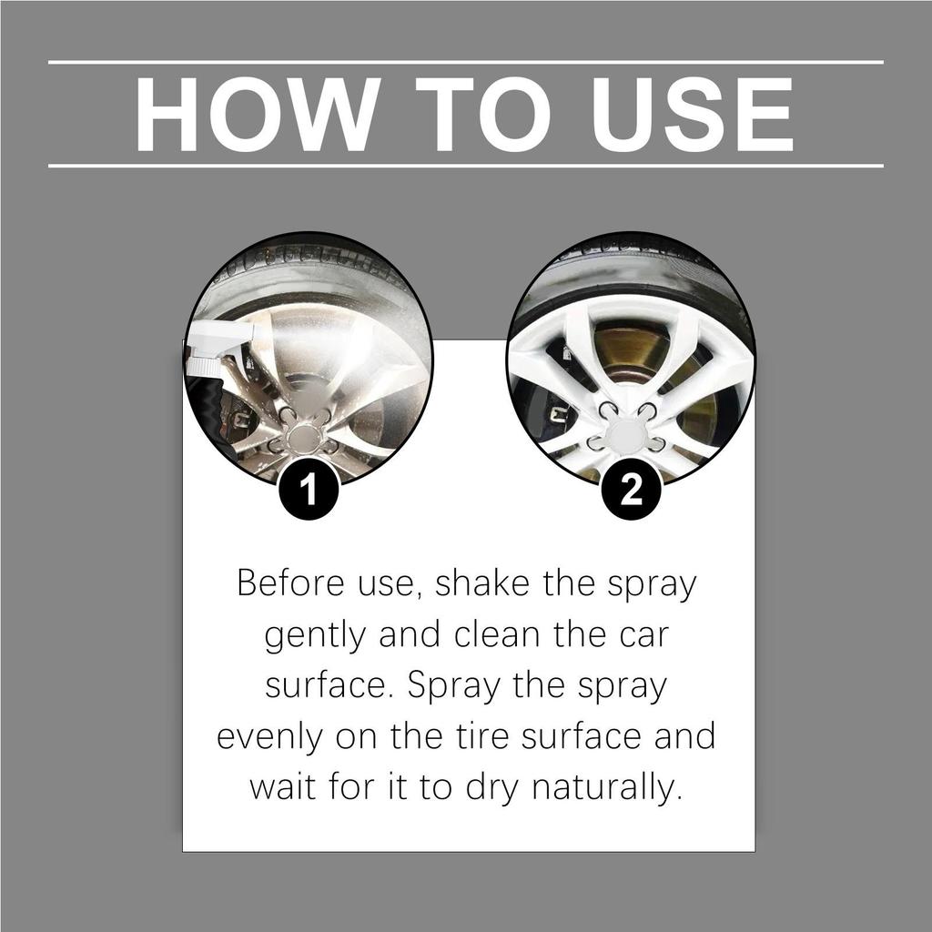 Tire Dressing Spray 4fl.oz Instant Dressing Non-Greasy Wheel Shine For Car Tires For Automotive Truck Motorcycle RV SUV Last