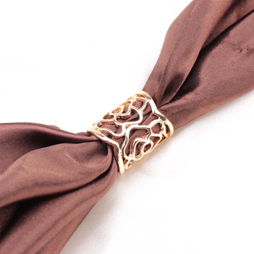 Simple Scarves Lady Hollow Out Rose Flower Women Fashion Jewelry Scarf Buckle Brooch Corsage