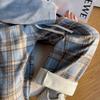 Women's Winter Fleece-Lined Tweed Plaid Wide-Leg Pants: Warm, Thick, Loose, and Straight-Leg Design.