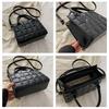 New Fashion Faux Leather Square Shoulder Bag for Women Korean Style Handbag Crossbody Purse