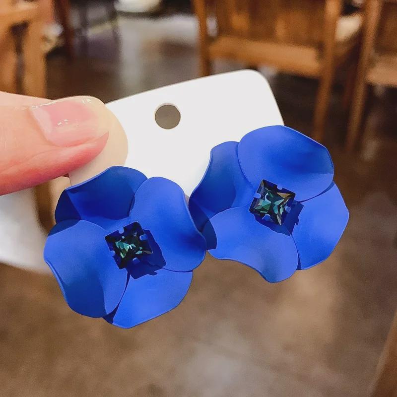 Blaue Blumenohrringe: Einzigartiges, hochwertiges, dreidimensionales Design, modisch und vielseitig.