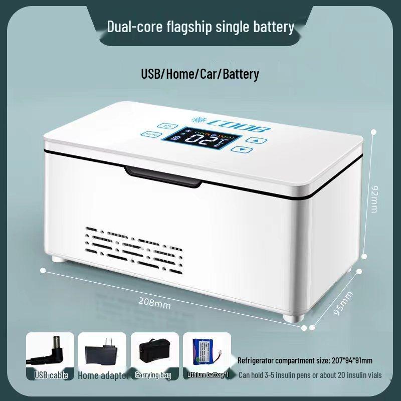Портативный мини-холодильник для инсулина с автомобильной зарядкой для лекарств