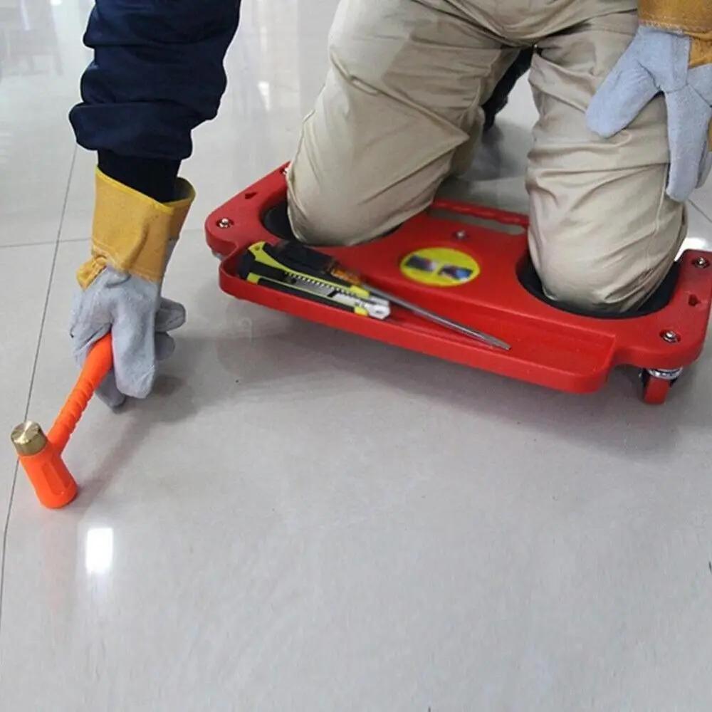 Rolling Knee Pad Platform With Wheels Abs Multifunctional Knee Cushion With Built-in Tool Tray Comfortable For Machinists Auto Repair Workshop Use