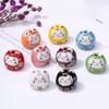 Ceramic Laifu Lucky Cat Color Cat Bracelet Pendant Vertical Hole Color Cat Beaded Pendant Accessories Dharma Cat Accessories
