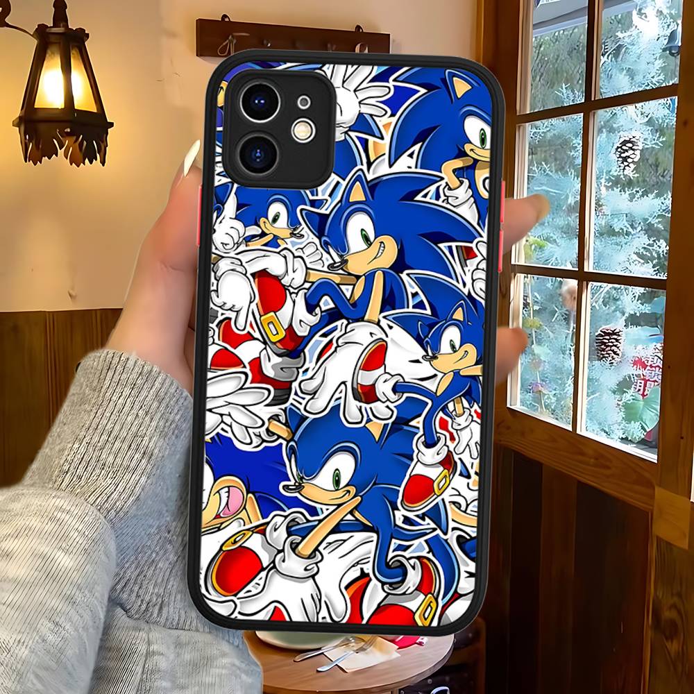 Anime S-Sonic H-HedgehogES Phone Case For IPhone 16 15 14 Plus 15 13 12 11 Pro Max X XS MAX Matte Cover