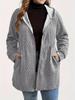 2024 Autumn/Winter Women's Fashion: Solid Color Casual Loose Hooded Top with Ripple Pocket Detail