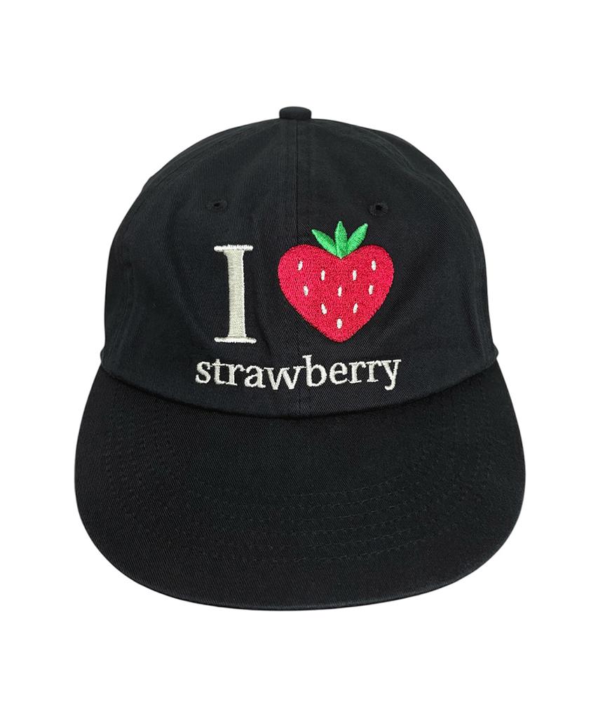 Paeseul Strawberry Washed Cap Black