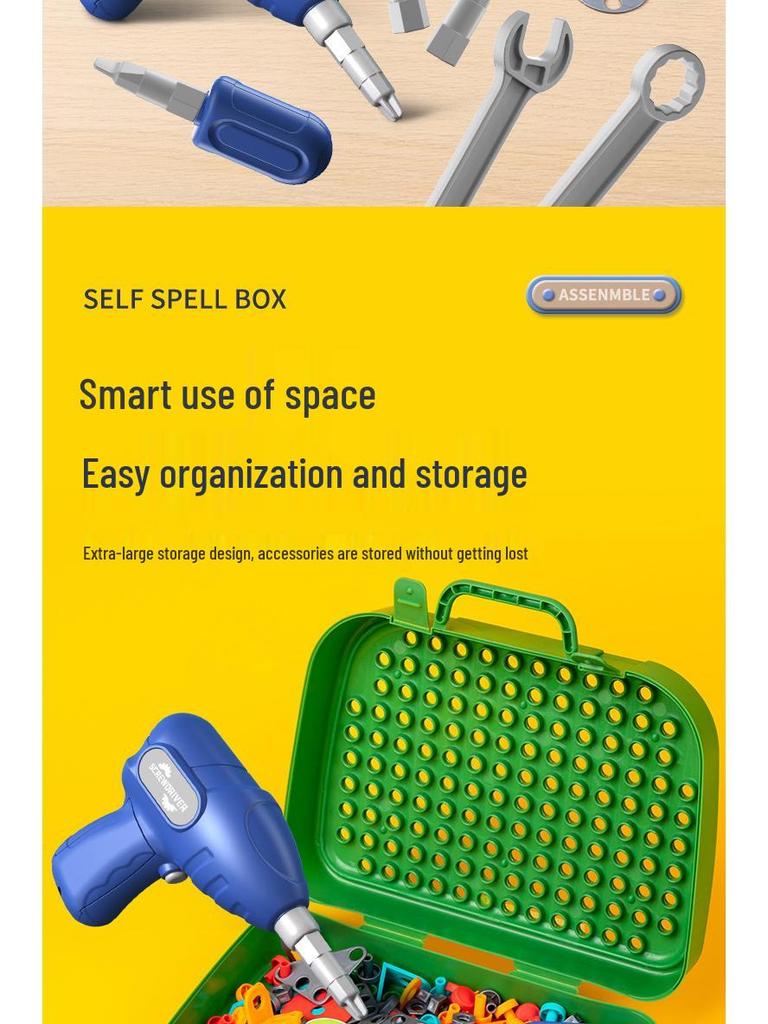 Kids' Electric Drill DIY Toolbox: Educational Screw-Tightening & Repair Toy for Boys and Girls