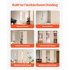 SucceBuy Accordion Door 47x78inch Blackout Fabric Folding Magnetic Door Curtain with Hanging Hooks for Doorways Bedrooms 1 Panel