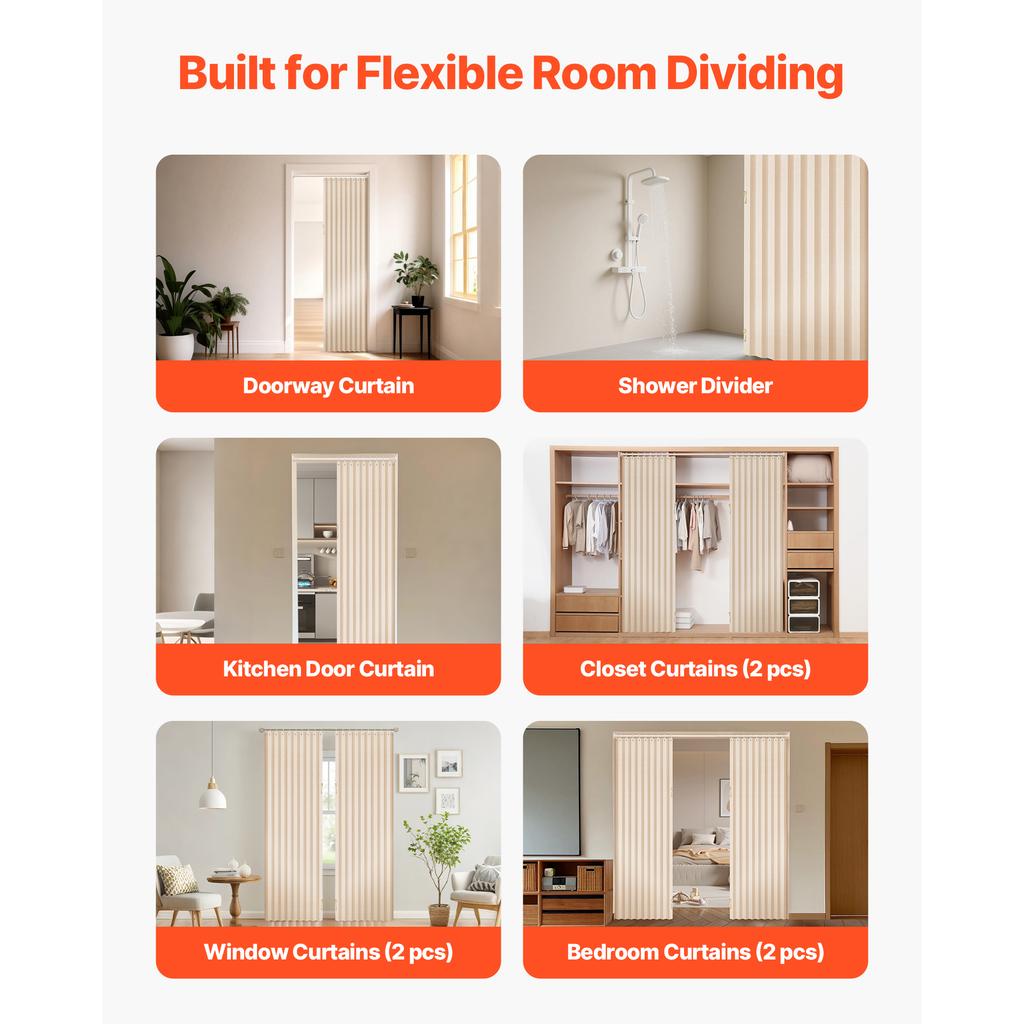 SucceBuy Accordion Door 47x78inch Blackout Fabric Folding Magnetic Door Curtain with Hanging Hooks for Doorways Bedrooms 1 Panel