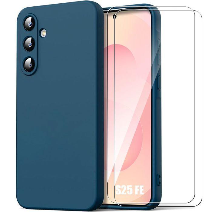 Coque de Protection - BOOLING - pour Samsung Galaxy S25 FE - Slim Antichoc Bleu Marine - 2 Verres Trempés