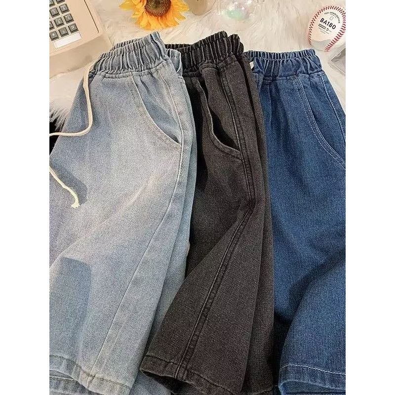 Elastic Half Length High Waist Thin Small Denim Shorts