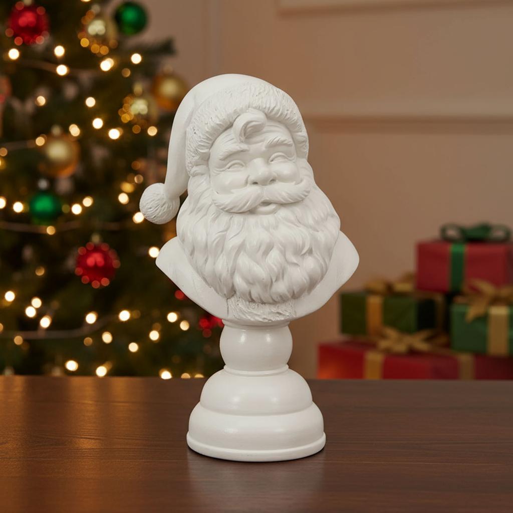 Santa Bust Christmas Tabletop Decoration Santa Figures Decorations Collectible Figurines for Home Dorm Bedroom Apartment