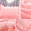 A Pair of Solid Color Lace Pillowcases for Student Dormitory Brushed Princess Style Pink Ruffled Pillowcases