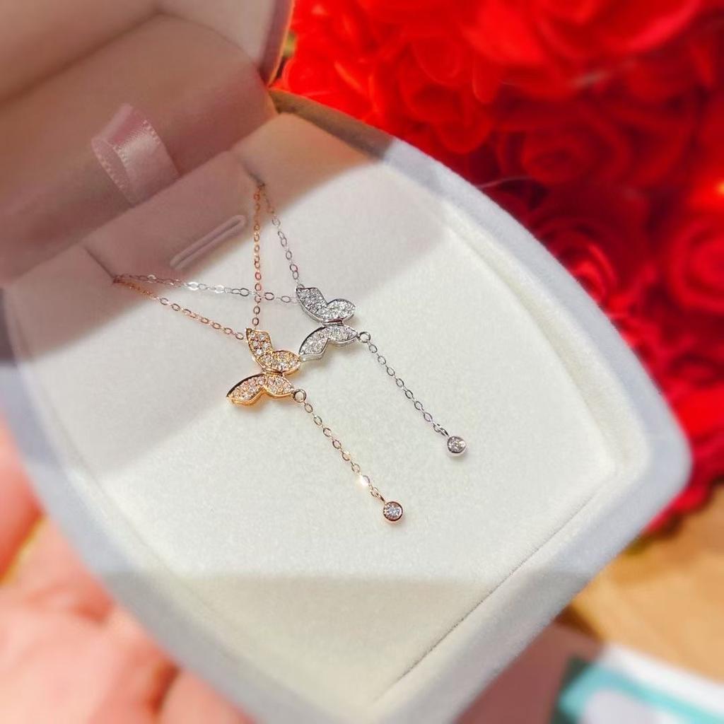 Retro Natural Butterfly Pearl Elements Ins Light Luxury Exquisite Necklace Clavicle Chain