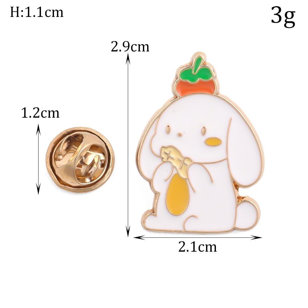 1/4pcKoi Rabbit Brooch Cartoon Kiss Rabbit Badge Cute Sweet Girl Sweater Corsage Dress School Bag Buckle Pin