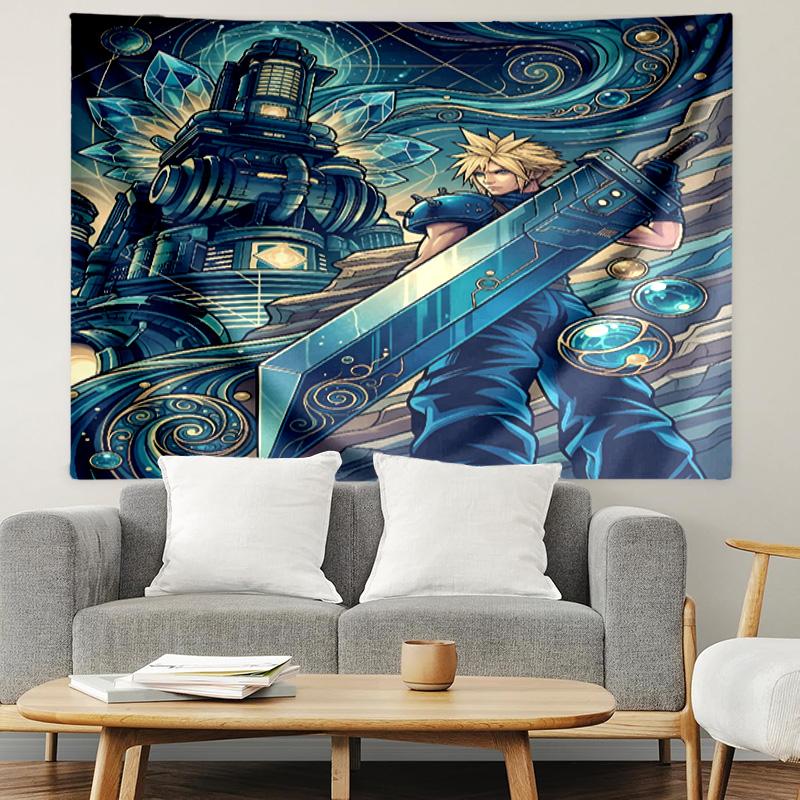 Final Fantasy Print Tapestry, Lightweight Wall Hanging, for Bedroom, Dorm, Living Room, Home Art Decor, Birthday Christmas Gift for Friends