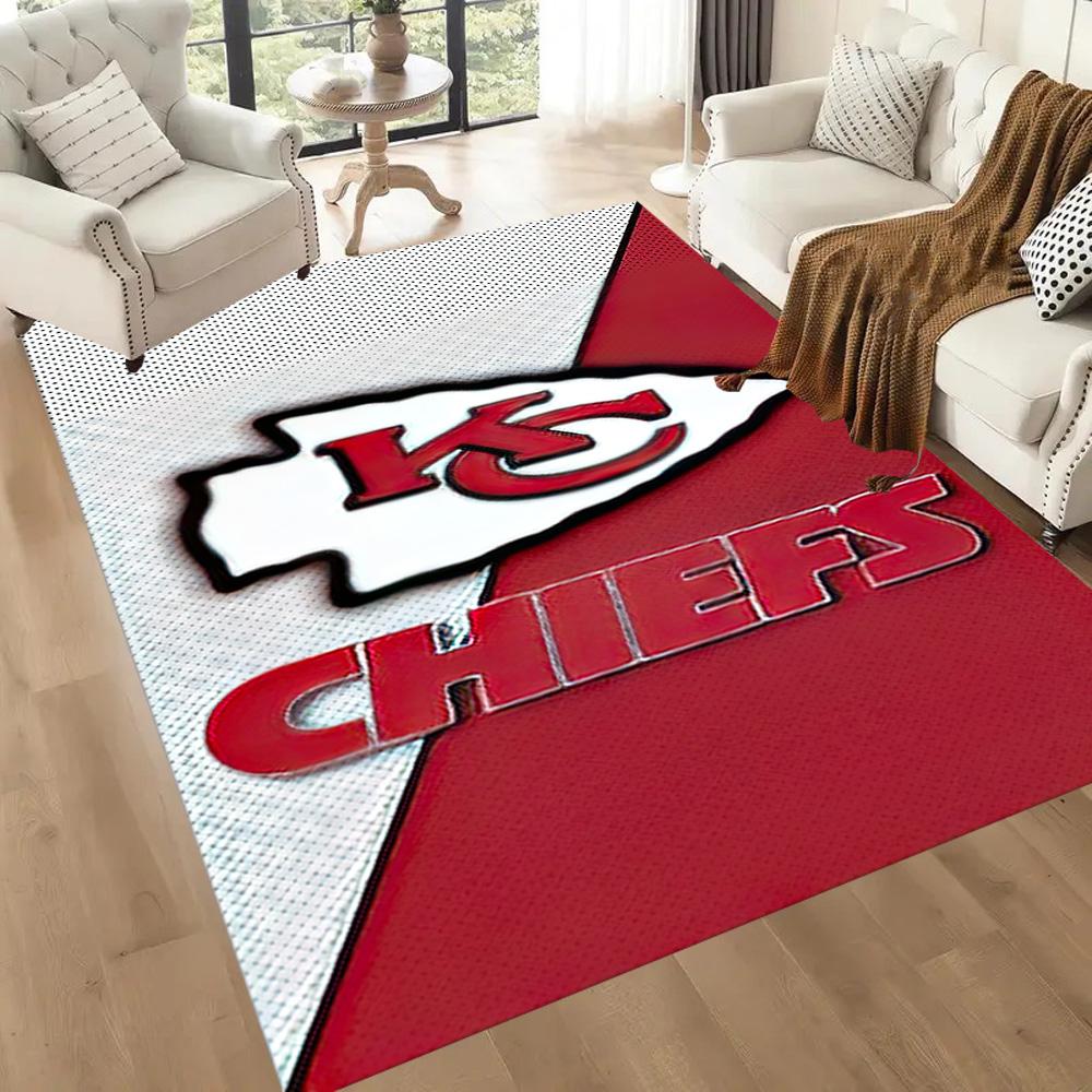 Kansas City Chiefs Square Rugs Are a Great Choice for Living Rooms, Bedrooms, Home Décor, and As Gifts.