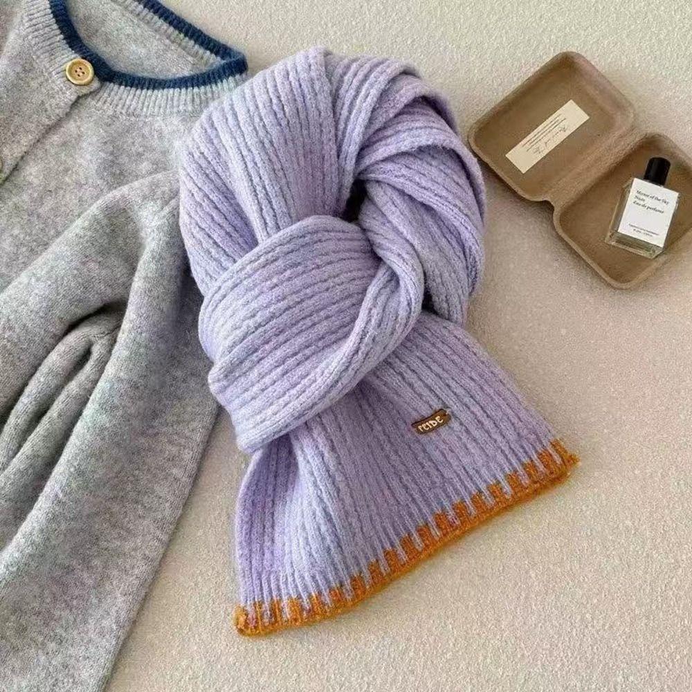 Thermal Women Knit Yarn Scarf Knitted Fall Winter Scarf Versatile Cold Proof Neck Wrap Women