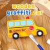 Children's DIY Wooden Car - Handmade Color & Graffiti Educational Toy