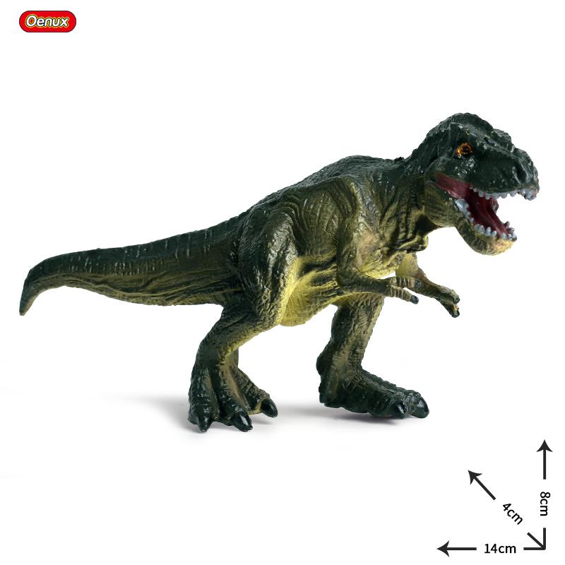 Oenux Mini Jurassic Stegosaurus Saichania Solid PVC Dinosaur World Animal Model Action Figures Collection Toy For Kids