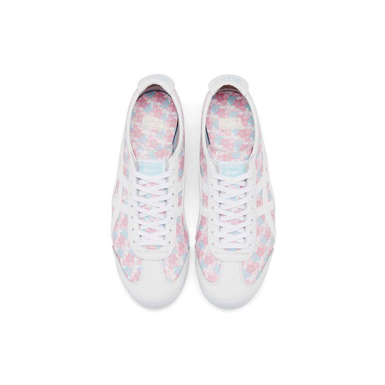 ONITSUKA TIGER Mexico 66 Fashion Print Leather Low-Top Casual City Commuting Running Shoes Unisex Sneakers White Pink Blue 1183B949-100