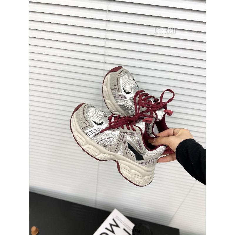 

Leather platform dad shoes women s new trendy retro versatile casual sports shoes new four seasons travel shoes trendy 35 красный
