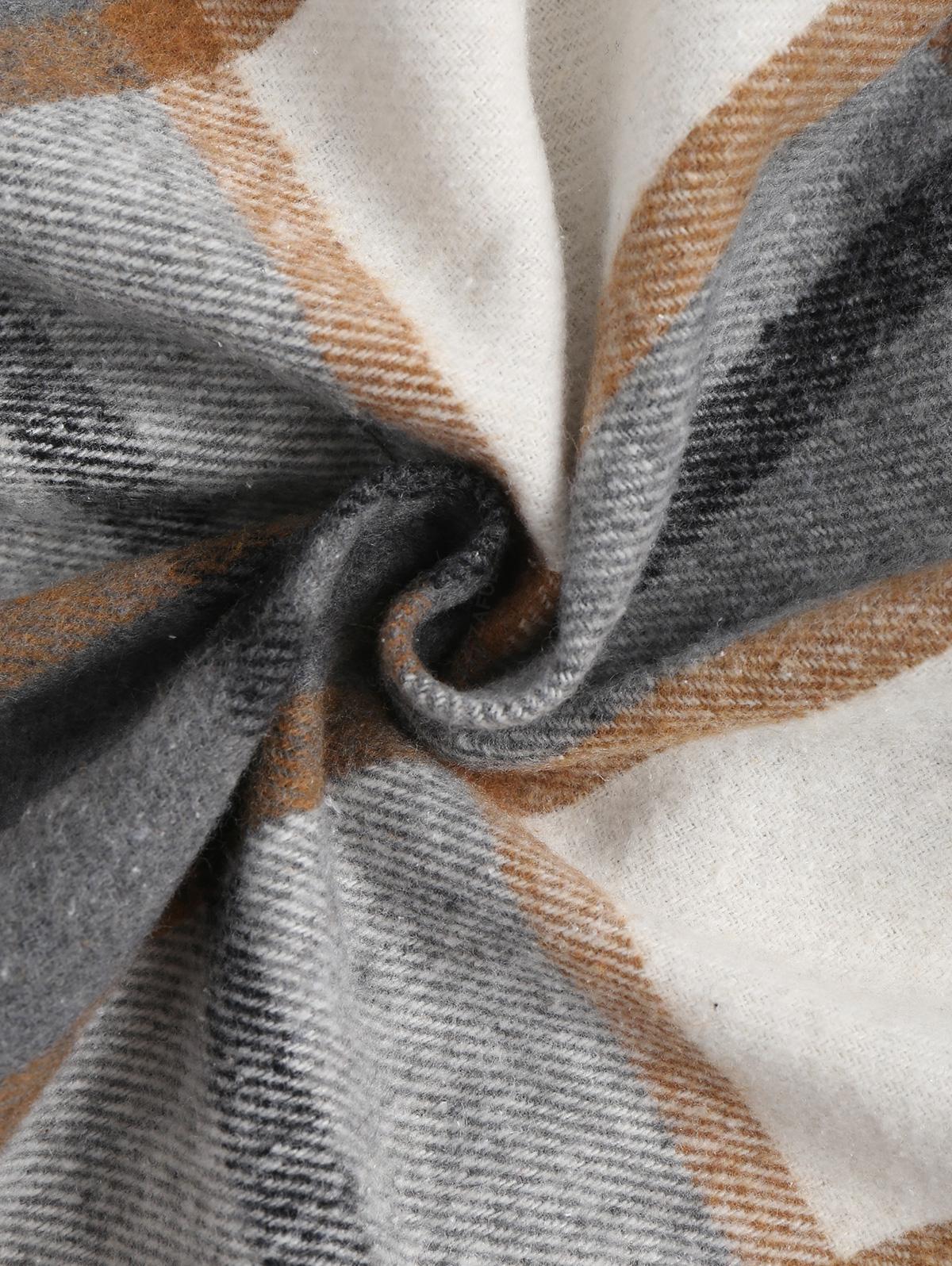 ZAFUL Женское повседневное клетчатое отложной воротник с двойными карманами асимметричный — фото 6