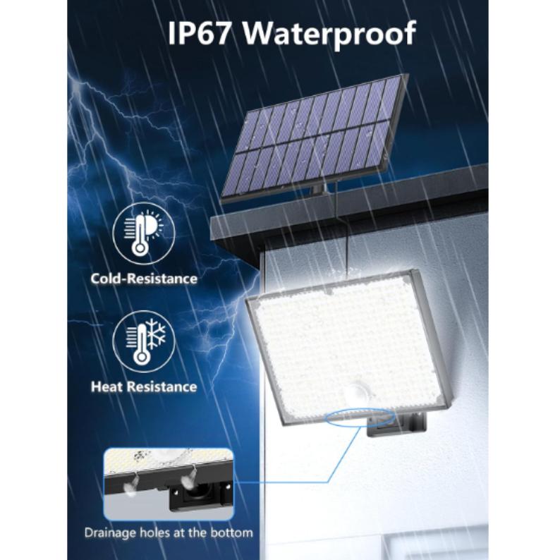 400 LED Outdoor Solar Spotlights, 3 Modes, Waterproof Motion Sensor, Cool White, Solar Lights for Security and Lighting