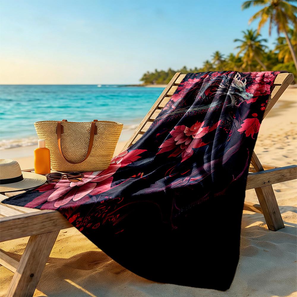 Dragon Beach Towel Super Soft Microfiber Quickdry Fabric Comfortable Lightweight