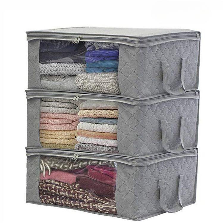 1PC Clothing Wardrobe Organizer Bag Clothes Blanket Quilt Closet Box Bag Home Foldable Storage