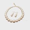 Elegant Single Layer Pearl Clavicle Necklace & Earrings Set
