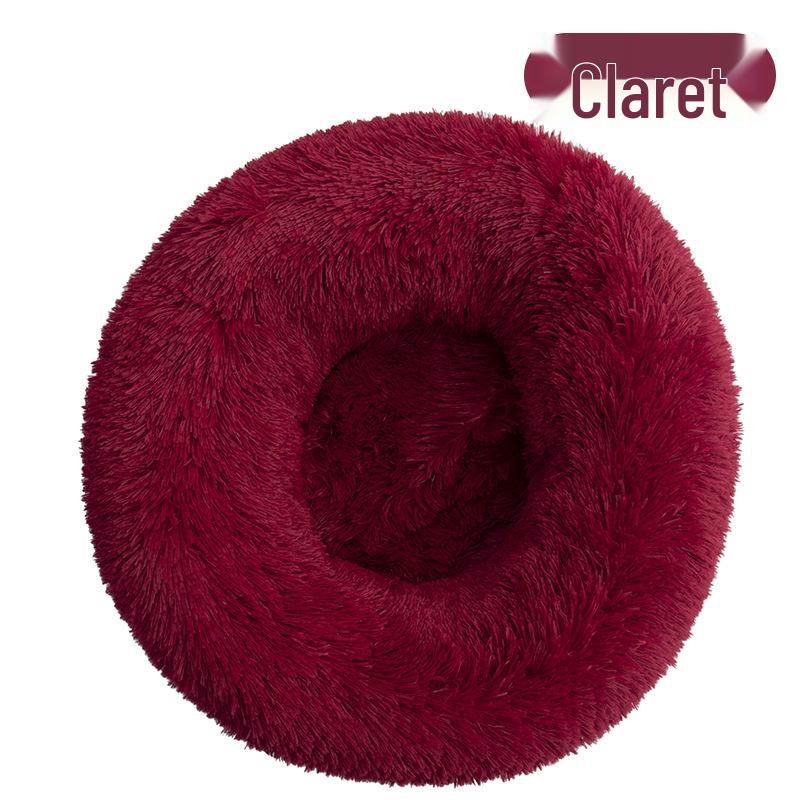 Round Plush Cat & Dog Bed – All-Season Warmth, Multi-Size Options for Small & Medium Pets